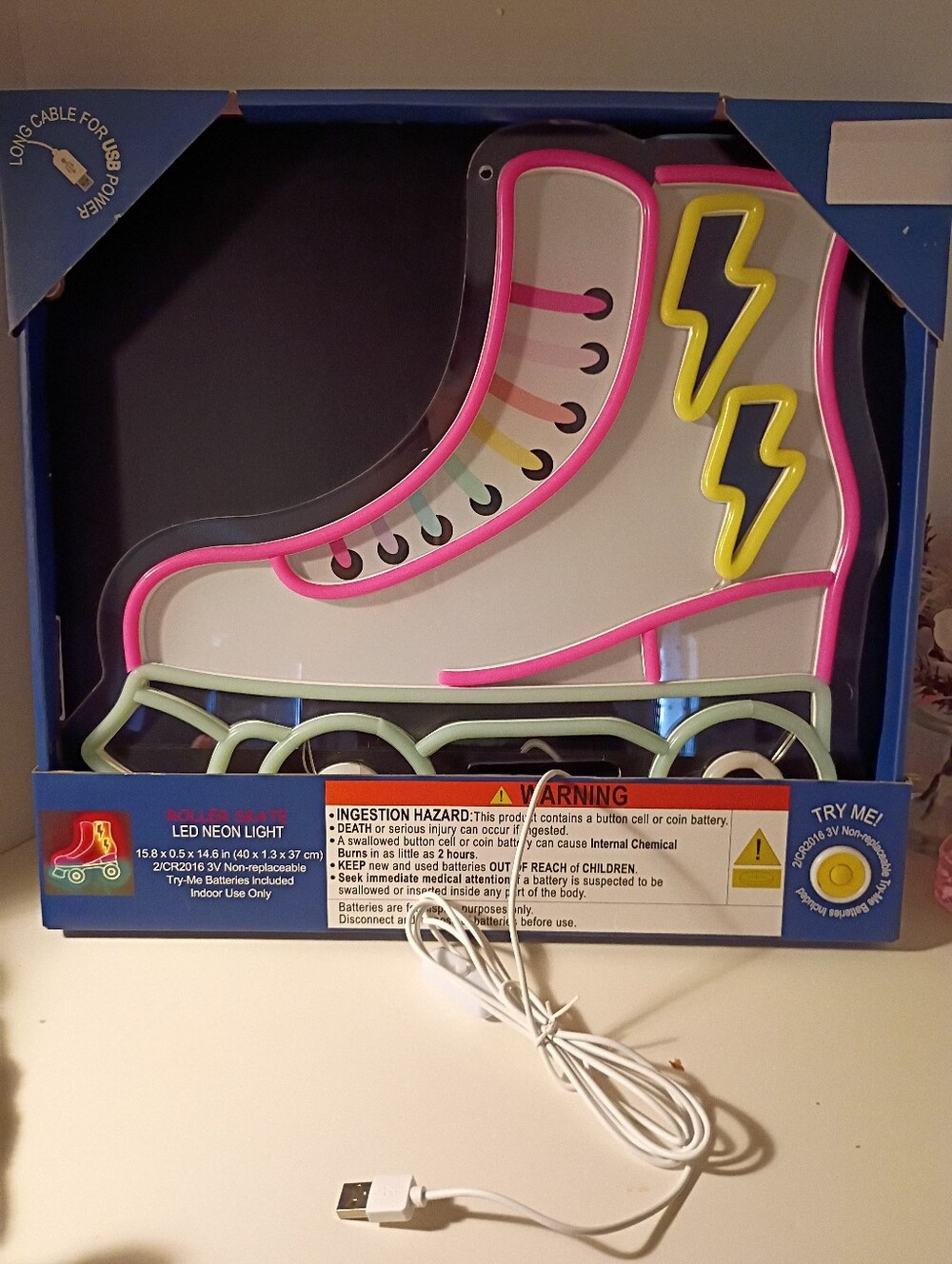NEW LED ROLLER SKATE NEON LIGHT WALL ART / ROLLERSKATE SKATING LIGHT UP SIGN - Picture 2 of 4